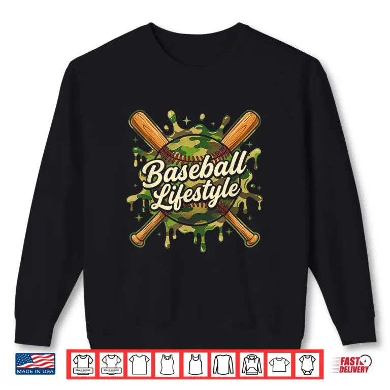 Sweatshirt Camo Baseball Life Style 101 Apparel Kids Drip Baseball Boys Shirt