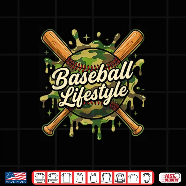 Design Camo Baseball Life Style 101 Apparel Kids Drip Baseball Boys Shirt