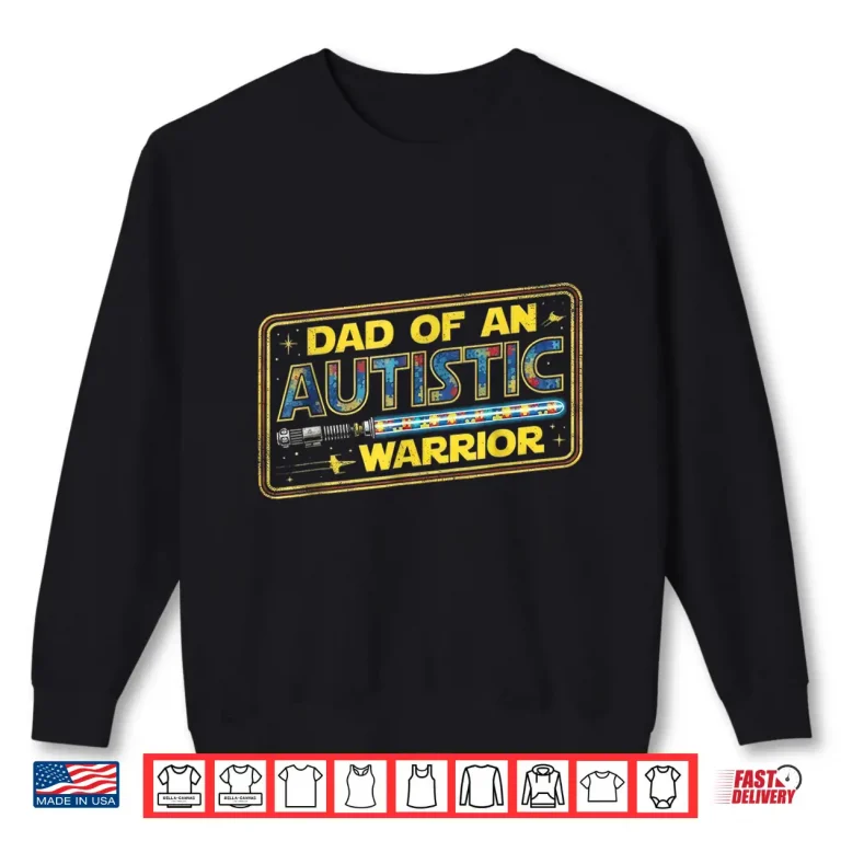 Sweatshirt Proud Dad of an Autism Warrior Autistic Awareness Ribbon Shirt