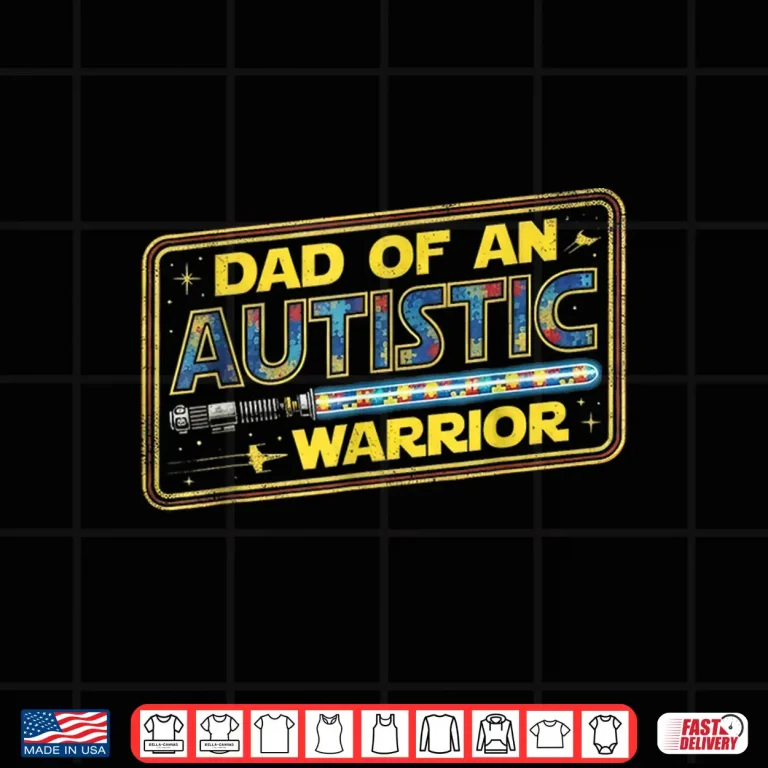 Design Proud Dad of an Autism Warrior Autistic Awareness Ribbon Shirt