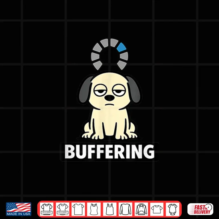 Design Buffering Dog Funny Low Energy Mood Graphic Shirt
