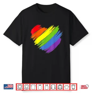 Heart Shape Lgbt Gay Pride Month Flag Shirt