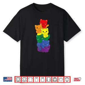 Rainbow Flag Pride Month Lgbtq Rainbow Cat Shirt