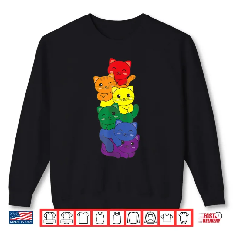 Sweatshirt Rainbow Flag Pride Month Lgbtq Rainbow Cat Shirt