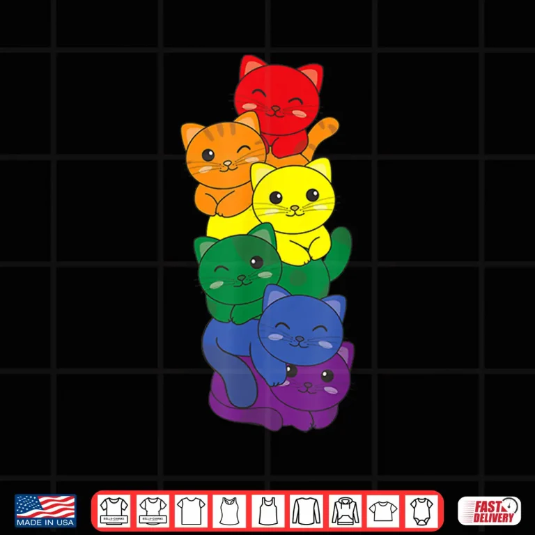 Design Rainbow Flag Pride Month Lgbtq Rainbow Cat Shirt