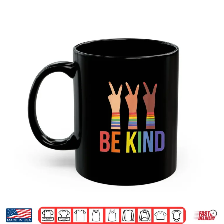 Mug Rainbow Pride Be Kind Toddler Kids LGBTQ Inclusivity Shirt