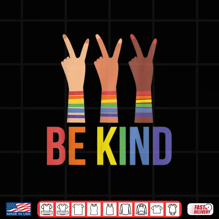 Design Rainbow Pride Be Kind Toddler Kids LGBTQ Inclusivity Shirt