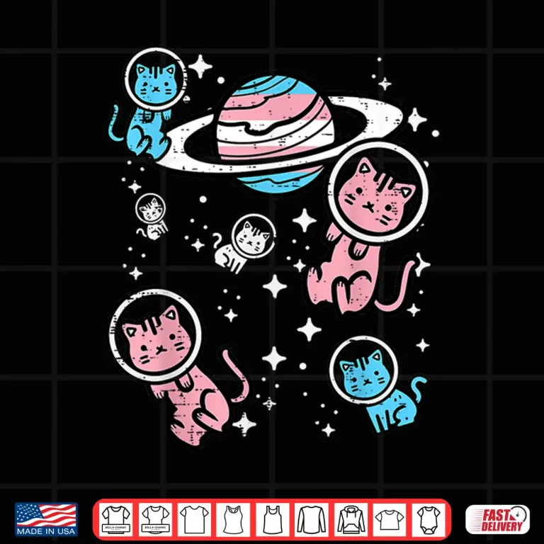 Design Trans Cats In Space Transgender Transsexual Pride Month Lgbt Shirt