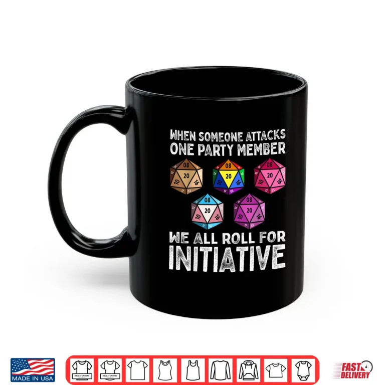 Mug When Someone Attacks One Party Member D20 Dice LGBTQ Ally Shirt