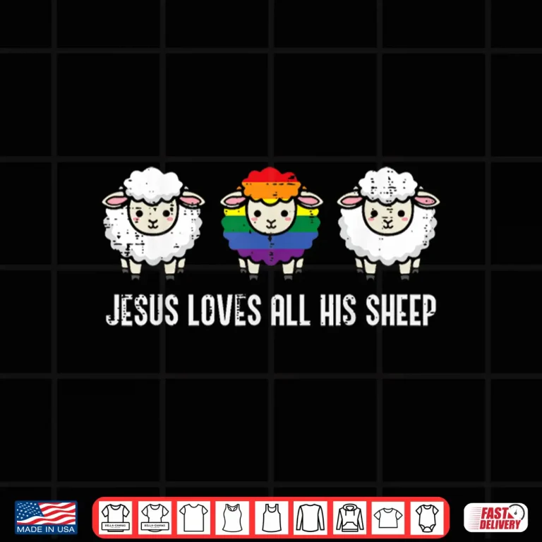 Design Gay Pride Month Jesus Sheep LGBTQ Ally Rainbow Shirt