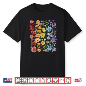 Gay Pride Subtle Wildflowers Lgbtq Month Rainbow Flowers Shirt