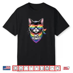 No Kings Pride Cat Professional Minimalist Modern Graphic Shirt