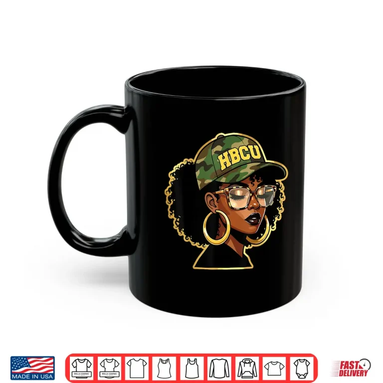 Mug HBCU Pride Afro Girl Camo Black History Month Shirt