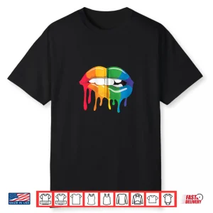 Lgbtq Gay Pride Month Rainbow Mouth Lips Lgbt Shirt