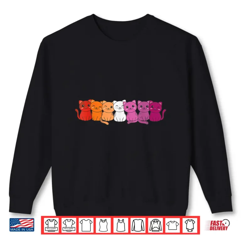 Sweatshirt Lesbian Flag Gay Pride LGBTQ Cats cute lesbian cat Shirt