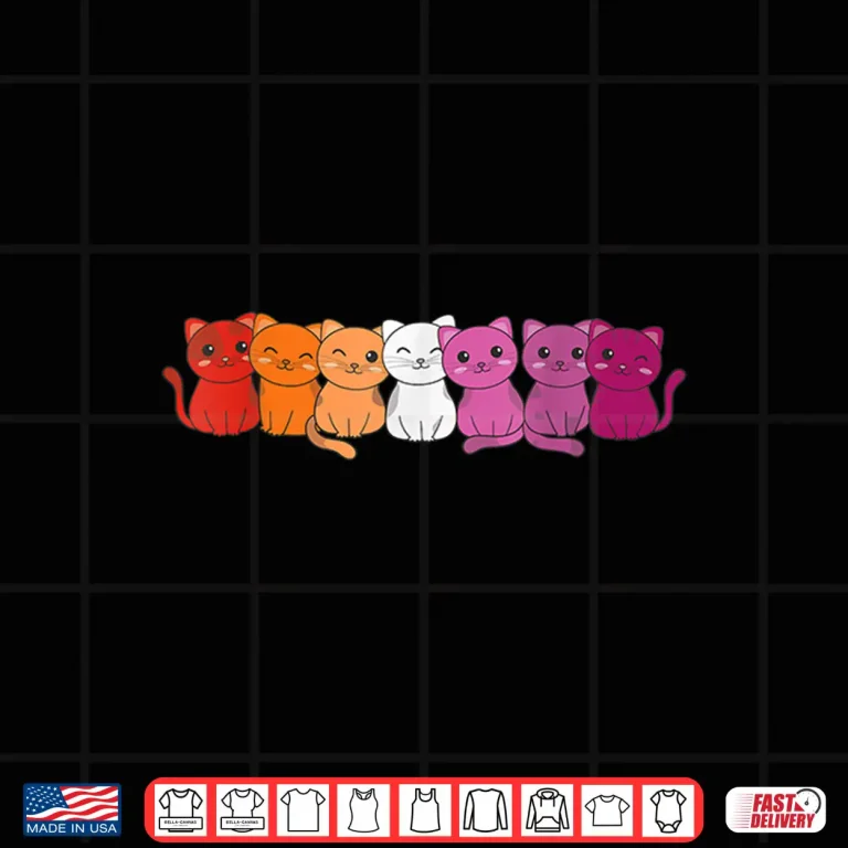 Design Lesbian Flag Gay Pride LGBTQ Cats cute lesbian cat Shirt