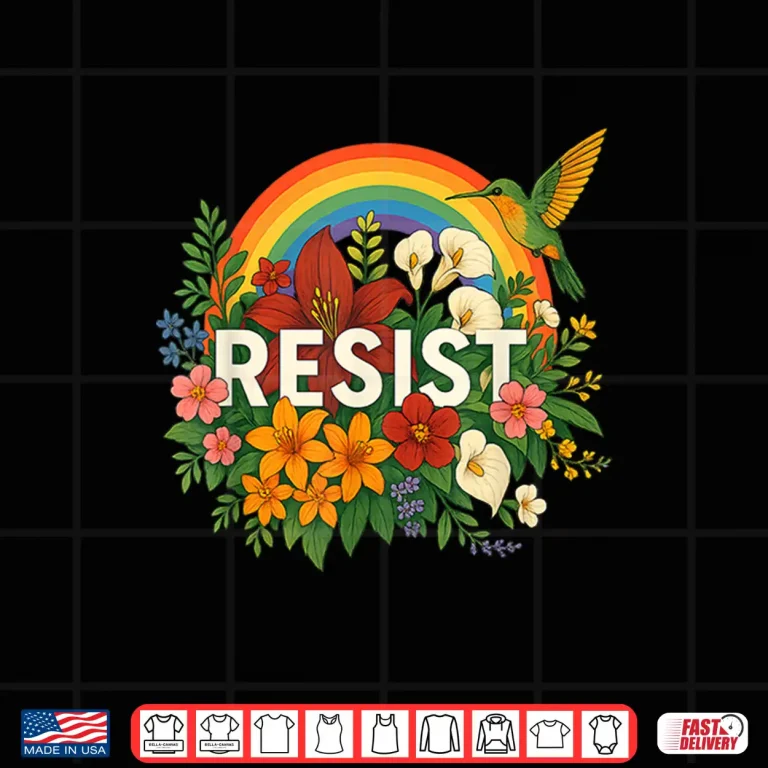 Design Resist Floral Anti Trump Political Protest Pride Month LGBTQ Shirt