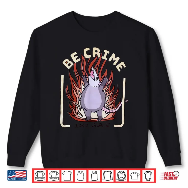 Sweatshirt Be Crime Do Gay Opossum Cute Possum Lover LGBTQ Pride Month Shirt