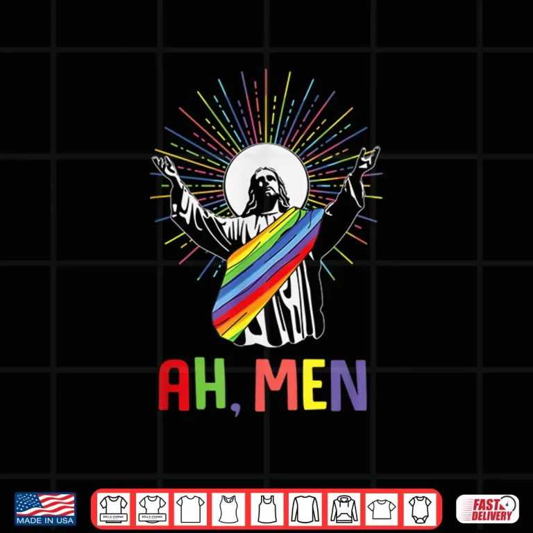 Design Ah Men Funny LGBTQ Jesus Gay Pride Month Shirt