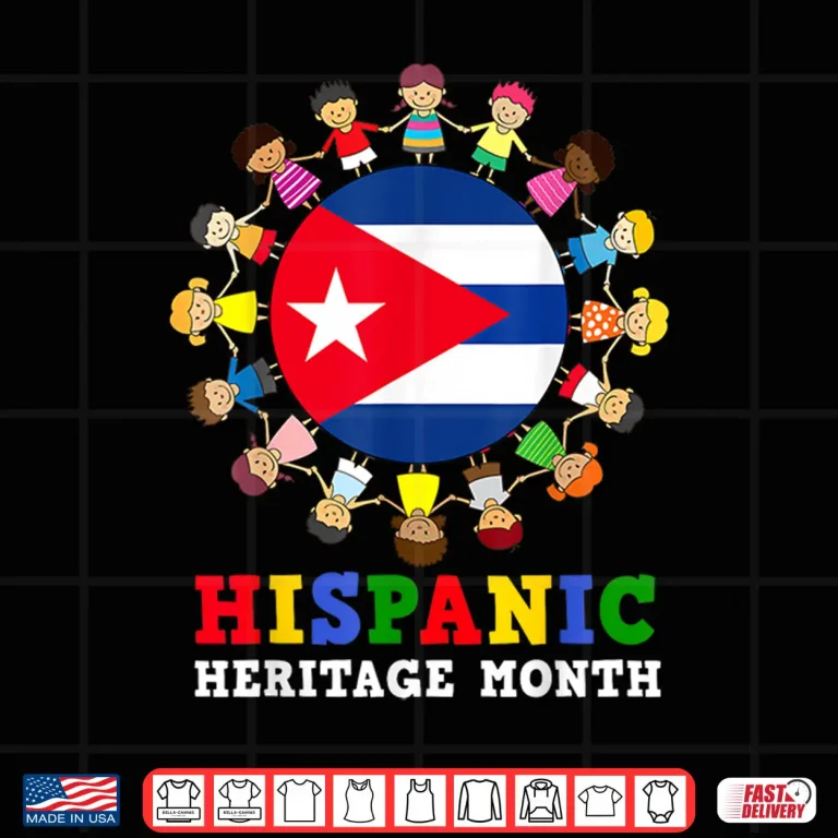 Design Cuban Flag Hispanic Heritage Cuba Boy Girl Kids Shirt