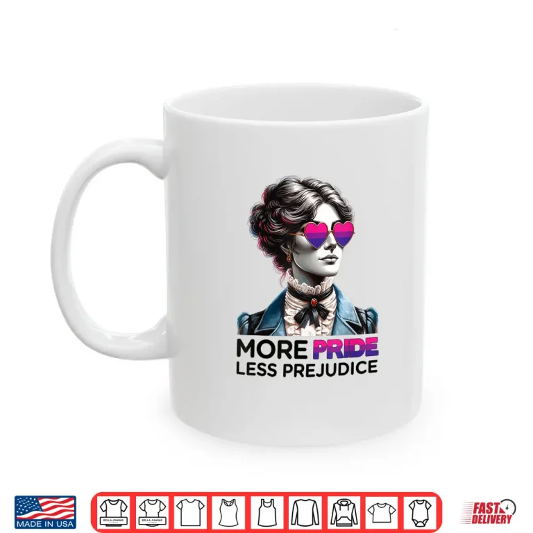 Mug LGBT Bisexual Proud Pride Month More Pride Less Prejudice Shirt