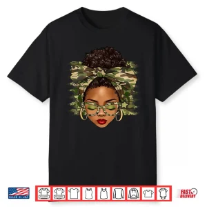 Black History Month Afro Black Women Camo African Pride Shirt