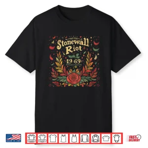 Gay Pride Month Rainbow Flag Stonewall Riot 1969 Lgbtq Shirt