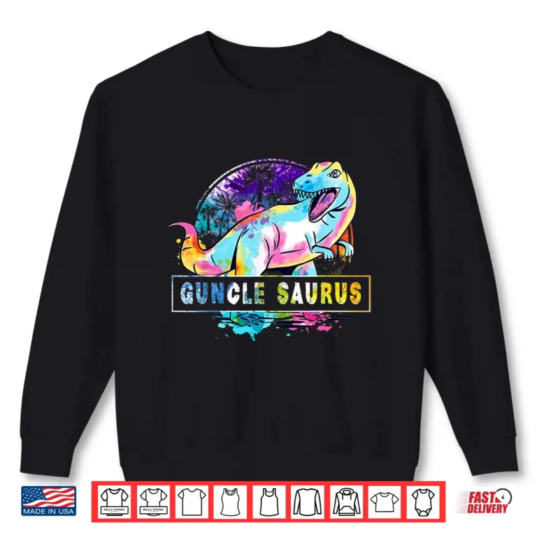 Sweatshirt Guncle Saurus Dinosaur T Rex Rainbow Pride Color Gay Uncle Shirt