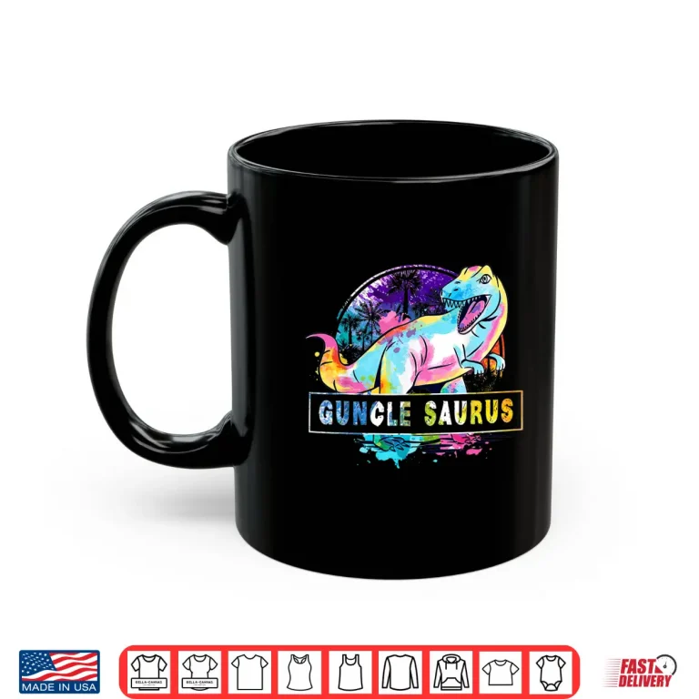 Mug Guncle Saurus Dinosaur T Rex Rainbow Pride Color Gay Uncle Shirt
