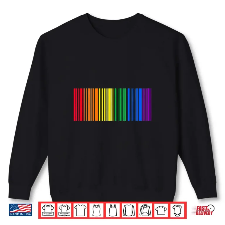 Sweatshirt LGBTQ Rainbow Flag Gay Pride Month Gift Barcode LGBT Shirt