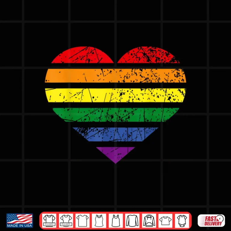Design LGBT Rainbow Heart Love Couple Pride Month Valentines Day Shirt
