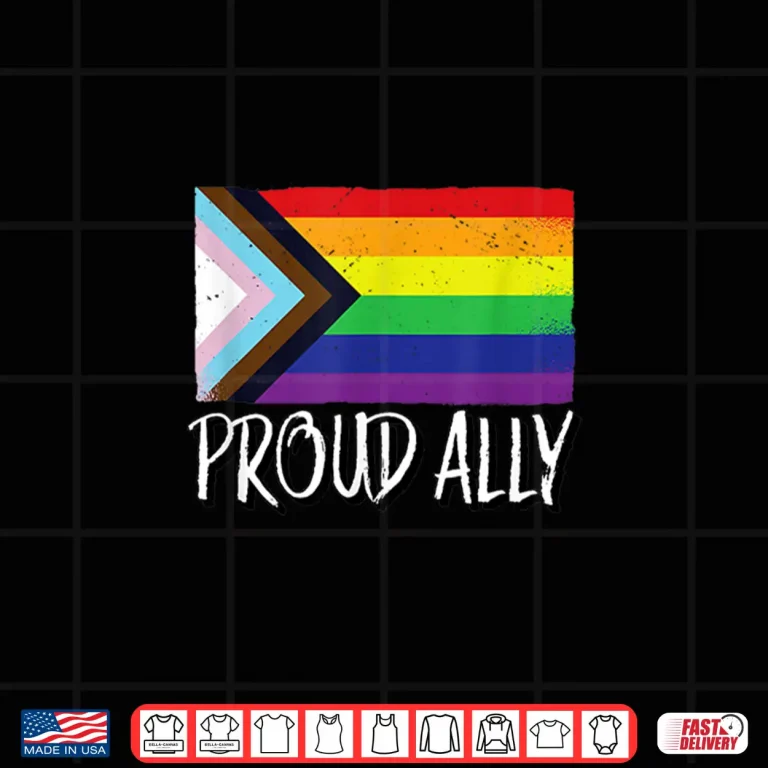 Design Proud Ally Pride Month LGTBQ Black Pride Flag Shirt