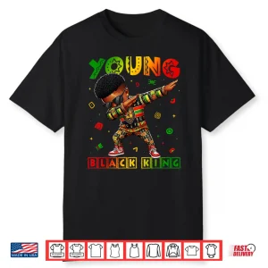 Black History Month Young Black King African Pride Boys Shirt