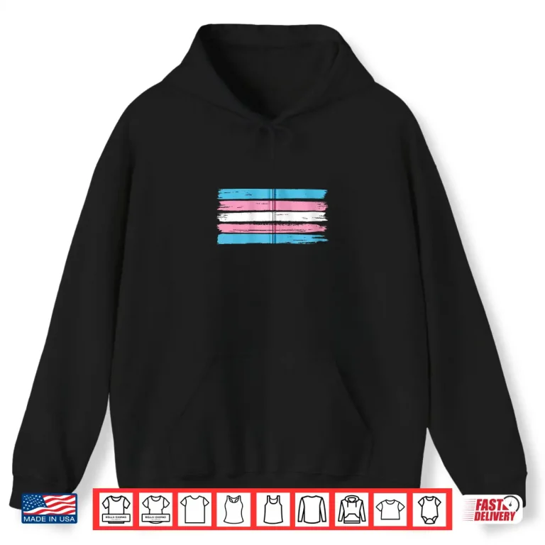 Hoodie Brush Painting Gay Pride Month LGBTQ Flag Transgender Shirt