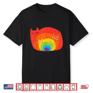 Gay Rainbow Cats In Cats Lgbt Flag Pride Month Men Women Shirt