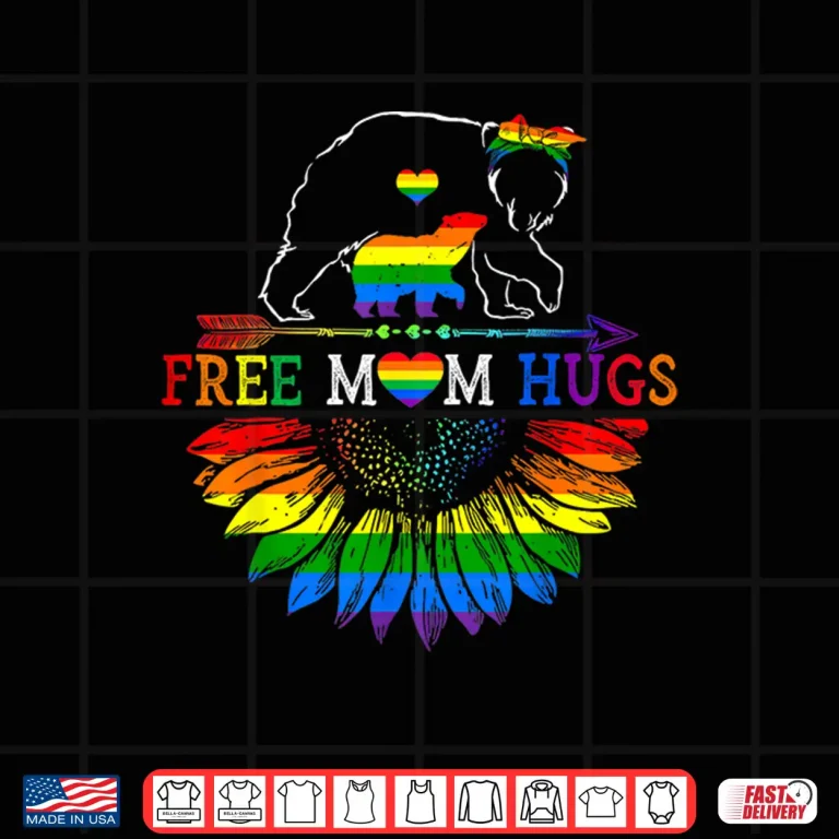 Design LGBTQ Pride Mama Bear Free Mom Hugs LGBT Proud Rainbow Ally Shirt