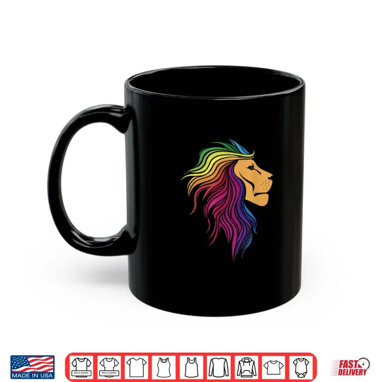 Mug Rainbow Lion Gay Proud LGBT Pride Month Funny Pride Shirt