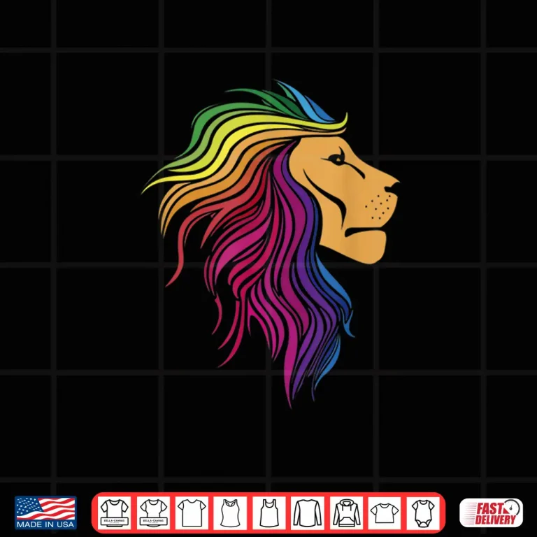 Design Rainbow Lion Gay Proud LGBT Pride Month Funny Pride Shirt