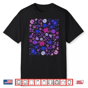 Subtle Bi Pride Bisexual Rainbow Wildflowers Lgbt Month Shirt