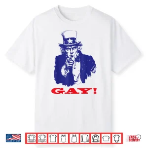 Funny Uncle Sam Griddy Say Gay Lgbt Gay Ally Pride Month Shirt