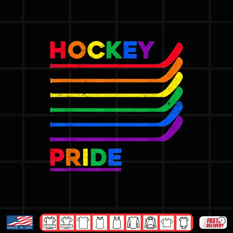Design Ice Hockey Sticks LGBTQ Rainbow Color Gay Pride Month LGBT Shirt