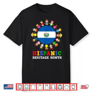 Salvadoran Flag Hispanic Heritage El Salvador Boy Girl Kids Shirt