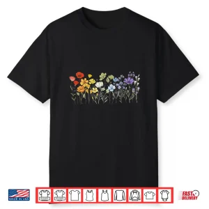 Subtle Wildflowers Lgbtq Month Rainbow Florals Gay Pride Shirt