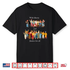 With Liberty & Justice For All Rainbow Lgbt Gay Pride Month Shirt