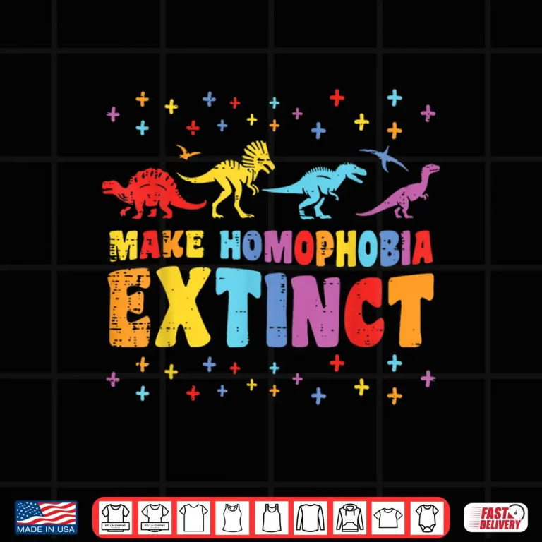 Design Gay Pride Month Dinosaurs Extinct LGBTQ Ally Rainbow Kids Shirt