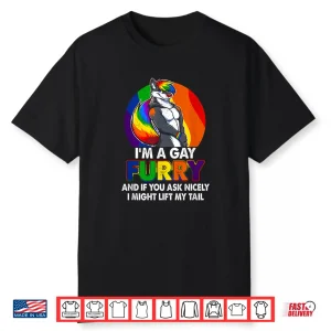 I’M A Gay A Furry Rainbow Fox Wolf Pride Month Shirt