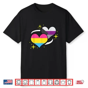 Pan Demisexual Flag Heart Panromantic Demisexual Shirt