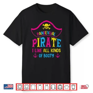 Pansexual Pride Pirate Lgbtq Month Pans Flag Colors Funny Shirt