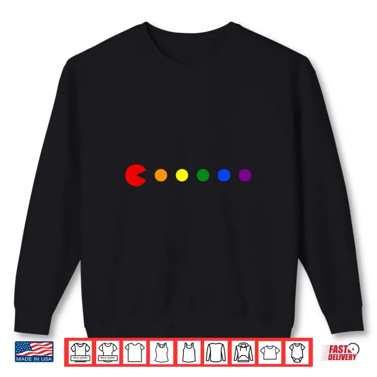 Sweatshirt Video Game Rainbow Polka Dot Gay Pride Month LGBTQ Ally Shirt