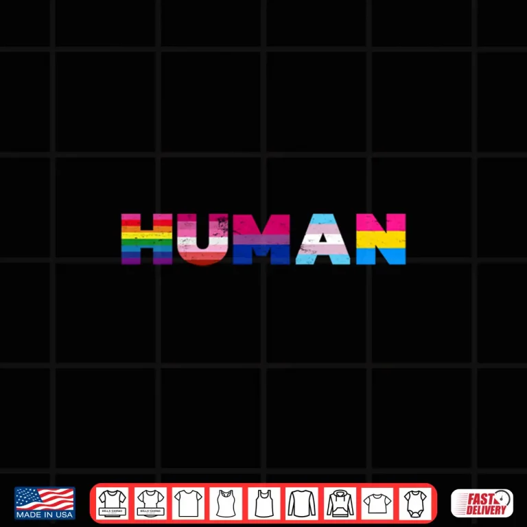 Design Vintage HUMAN Flag LGBT Gay Pride Month Transgender design Shirt